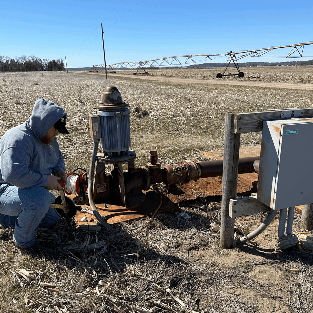 Picture of a Papio NRD staff member maintaining ground water pipes.