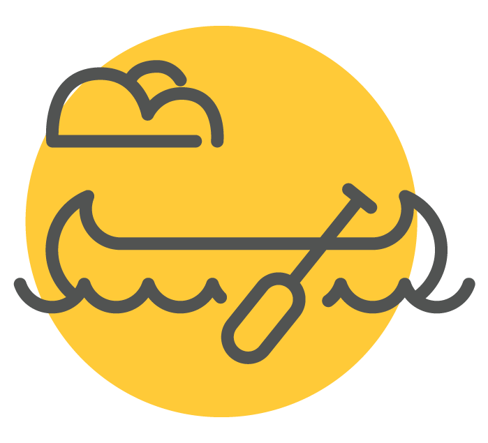 Icon indicating canoe or kayak access is available.