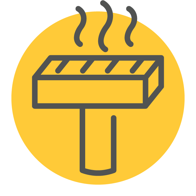 Icon indicating a grill is available.