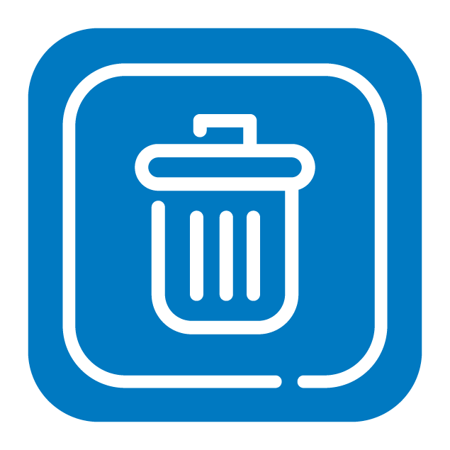 Icon indicating trash cans are available.