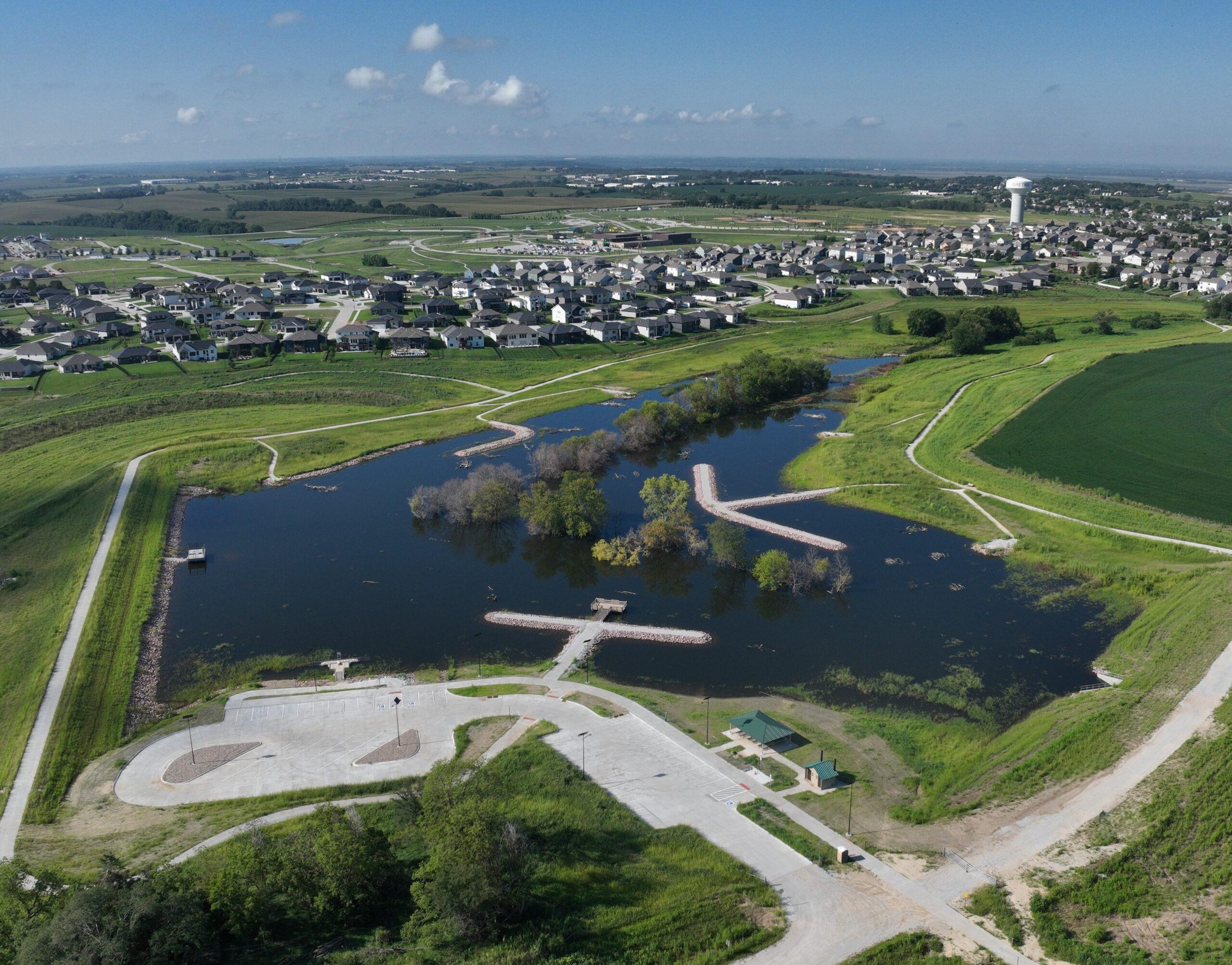 Aerial photo of Forest City Recreation Area.