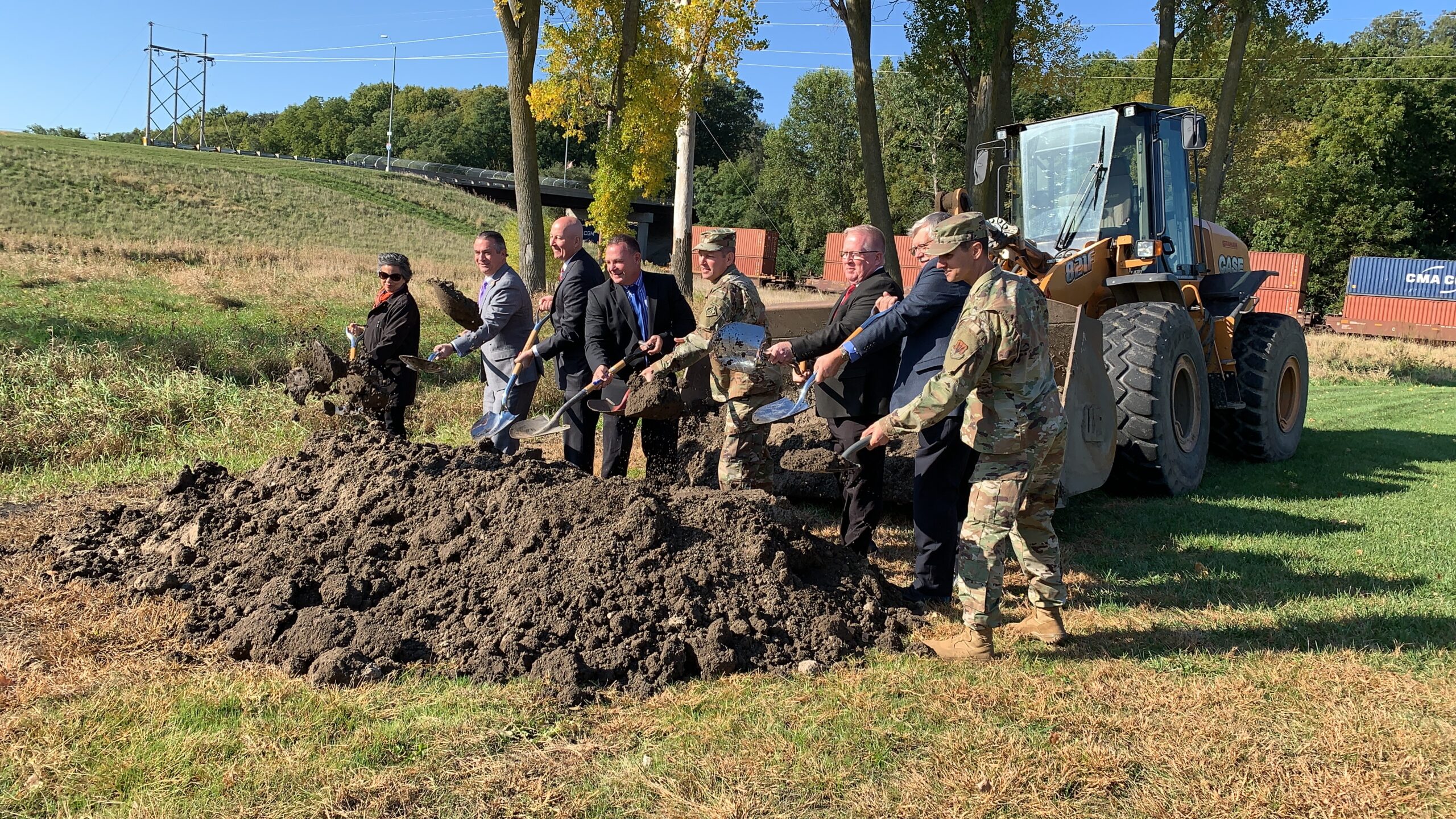 Photo of Papio NRD representatives and state leaders with shovels for groundbreaking ceremony